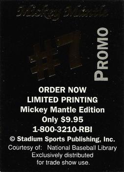 1992 RBI Magazine - Promos #NNO Mickey Mantle Back