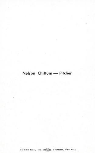 1963 Scheible Press Rochester Red Wings #NNO Nelson Chittum Back