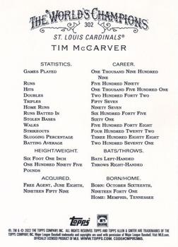 2022 Topps Allen & Ginter - Silver Portrait #302 Tim McCarver Back