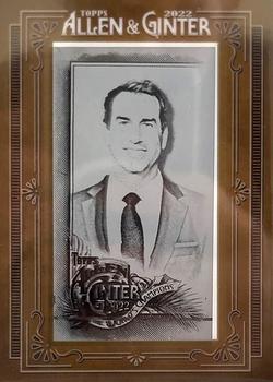 2022 Topps Allen & Ginter - Mini Framed Printing Plate Black #189 Rob Riggle Front