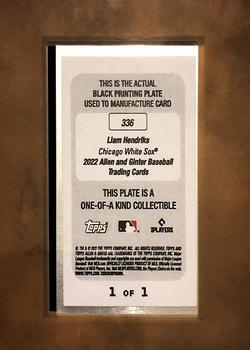 2022 Topps Allen & Ginter - Mini Framed Printing Plate Black #336 Liam Hendriks Back