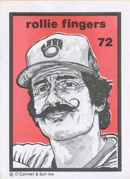 1984-89 O'Connell and Son Ink #72 Rollie Fingers Front