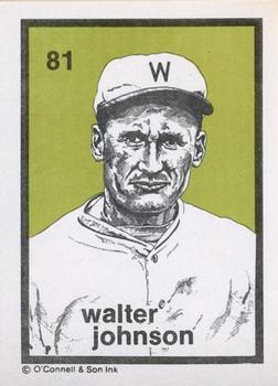 1984-89 O'Connell and Son Ink #81 Walter Johnson Front