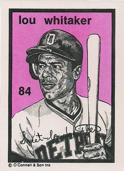 1984-89 O'Connell and Son Ink #84 Lou Whitaker Front
