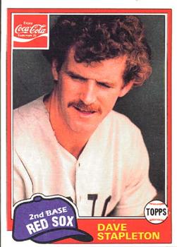 1981 Topps Coca-Cola Boston Red Sox #10 Dave Stapleton  Front