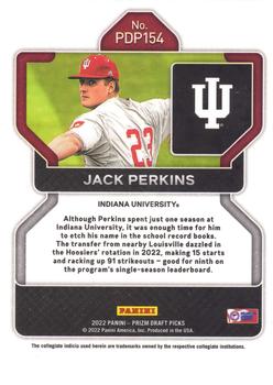 2022 Panini Prizm Draft Picks #PDP154 Jack Perkins Back