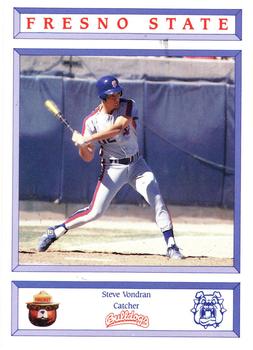1989 Fresno State Bulldogs Smokey #NNO Steve Vondran Front
