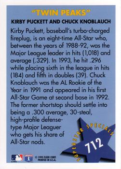 1994 Fleer #712 Kirby Puckett / Chuck Knoblauch Back