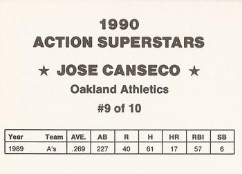 1990 Action Superstars (unlicensed) #9 Jose Canseco Back
