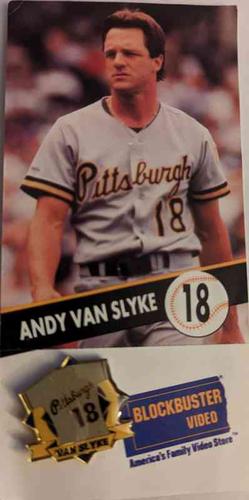 1992 Blockbuster Pittsburgh Pirates Pin Cards #NNO Andy Van Slyke Front