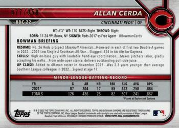 2022 Bowman Draft - Chrome Purple Refractor #BDC-22 Allan Cerda Back