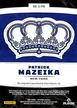 2022 Panini Capstone - Crown Autographs #C-PM Patrick Mazeika Back