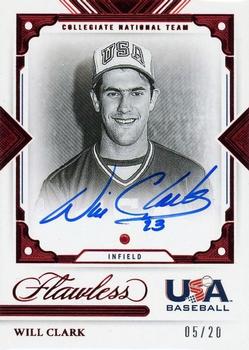 2022 Panini Flawless - USA Gems Signatures Ruby #USA-WC Will Clark Front