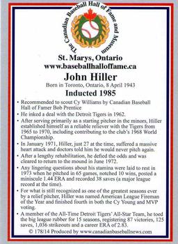 2002-23 Canadian Baseball Hall of Fame #178/14 John Hiller Back