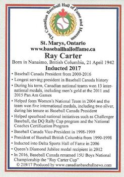 2002-23 Canadian Baseball Hall of Fame #219/17 Ray Carter Back