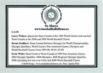 2002-23 Canadian Baseball Hall of Fame #86/09 Larry Walker / Bernie Soulliere / Ernie Whitt Back