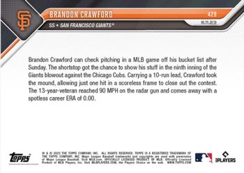 2023 Topps Now #429 Brandon Crawford Back