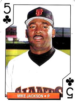 1994 Bicycle San Francisco Giants Playing Cards #5♣ Mike Jackson Front
