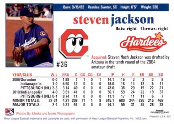 2011 Grandstand Chattanooga Lookouts #NNO Steven Jackson Back