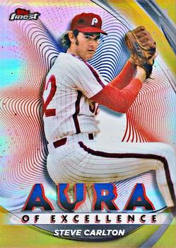 2022 Finest - Aura of Excellence Gold Refractor #AE-SC Steve Carlton Front
