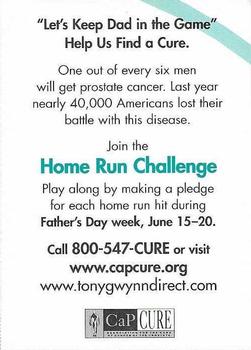 2000 CaP Cure Home Run Challenge #NNO Tony Gwynn Back