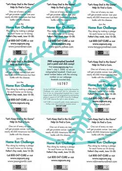 2000 CaP Cure Home Run Challenge - Full Panel #NNO Tony Gwynn / Mark McGwire / Ken Griffey Jr. / Alex Rodriguez / Info Card / Derek Jeter / Robin Ventura / Sammy Sosa / Jason Giambi Back