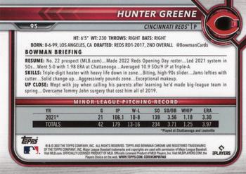 2022 Bowman Chrome Sapphire Edition #95 Hunter Greene Back