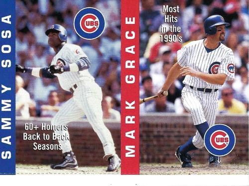 2000 Chicago Cubs Spring Training Program Insert - Panels #NNO Mark Grace / Sammy Sosa Front