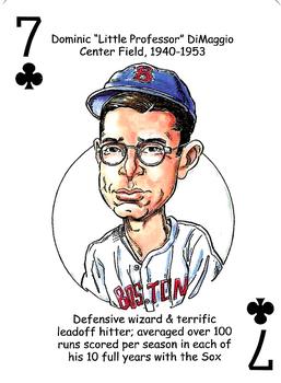 2022 Hero Decks Boston Red Sox Baseball Heroes Playing Cards (16th Edition) #7♣ Dom DiMaggio Front