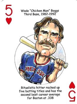 2022 Hero Decks Boston Red Sox Baseball Heroes Playing Cards (16th Edition) #5♥ Wade Boggs Front