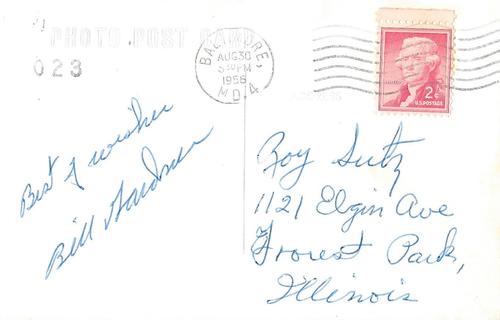 1956 Baltimore Orioles Photocards #023 Billy Gardner Back