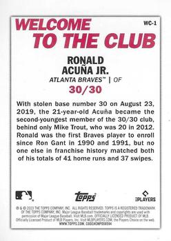 2023 Topps - Welcome to the Club #WC-1 Ronald Acuña Jr. Back