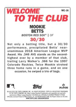 2023 Topps - Welcome to the Club #WC-16 Mookie Betts Back