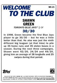 2023 Topps - Welcome to the Club #WC-21 Shawn Green Back