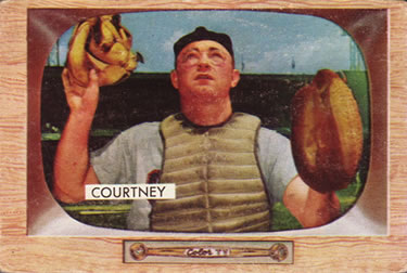 1955 Bowman #34 Clint Courtney Front