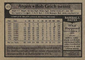 1987 California Angels Bobby Grich Night #477 Bobby Grich Back