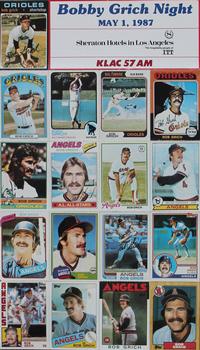 1987 California Angels Bobby Grich Night - Perforated Sheet #18-790 Bobby Grich Front