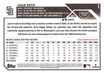 2023 Topps 1st Edition #1 Juan Soto Back