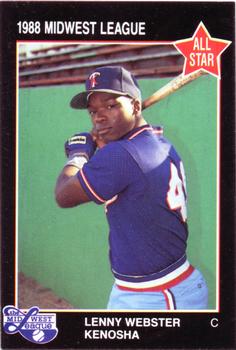 1988 Grand Slam Midwest League All-Stars - No MLB Logo #31 Lenny Webster Front