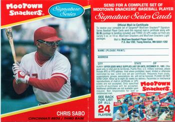 1991 MooTown Snackers - Foldout Panels #21 Chris Sabo Front