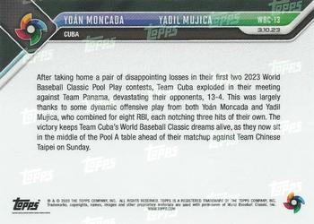 2023 Topps Now World Baseball Classic - Orange #WBC-13 Yoán Moncada / Yadil Mujica Back