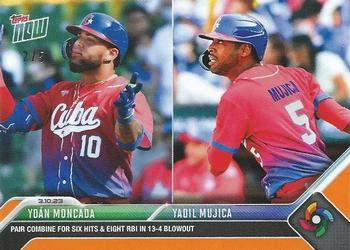 2023 Topps Now World Baseball Classic - Orange #WBC-13 Yoán Moncada / Yadil Mujica Front