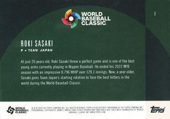 2023 Topps World Baseball Classic Global Stars - Green #3 Roki Sasaki Back