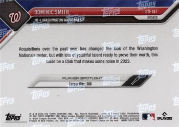 2023 Topps Now Road to Opening Day Washington Nationals #OD-197 Dominic Smith Back