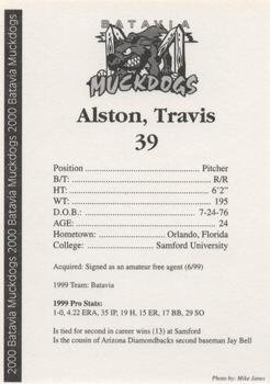2000 Batavia Muckdogs #NNO Travis Alston Back