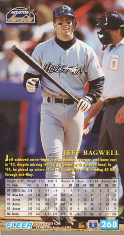 1994 Fleer Extra Bases #268 Jeff Bagwell Back