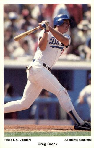1985 Coca-Cola Los Angeles Dodgers #NNO Greg Brock Front
