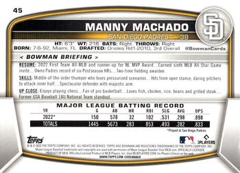 2023 Bowman #45 Manny Machado Back