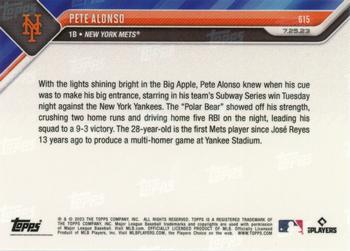 2023 Topps Now - Blue #615 Pete Alonso Back