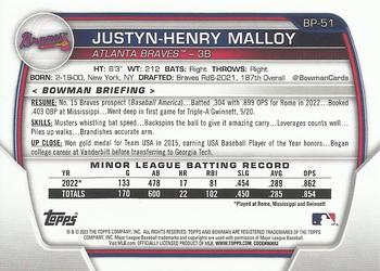 2023 Bowman - Prospects #BP-51 Justyn-Henry Malloy Back